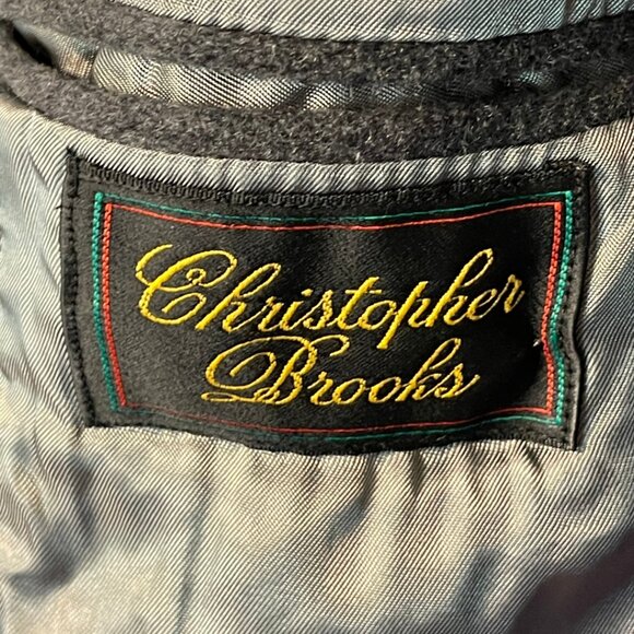 Christopher Brooks Wool Overcoat Men’s Size 46R Gray Classic Long Coat - Picture 3 of 5